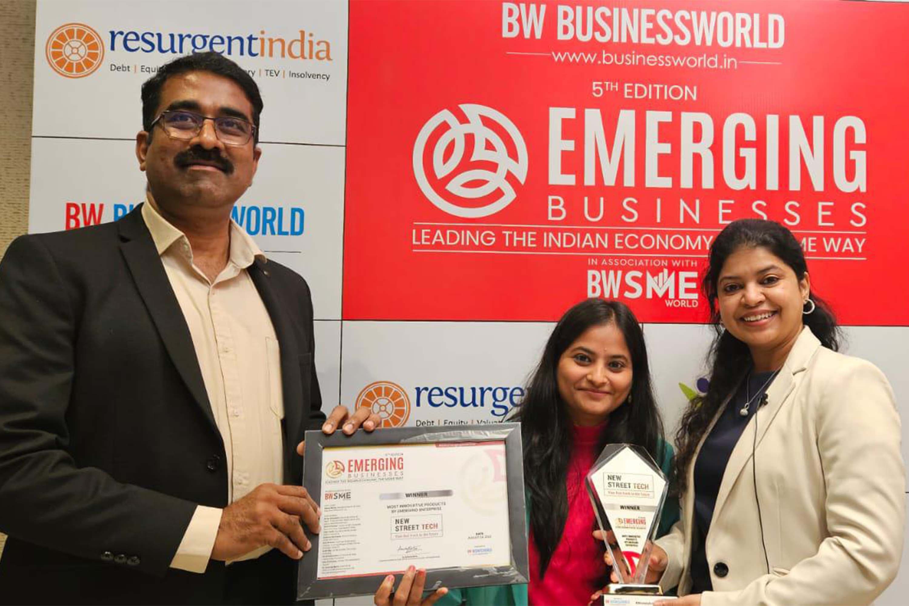 New Street Tech bags "Most Innovative Products by Emerging Enterprise" Award